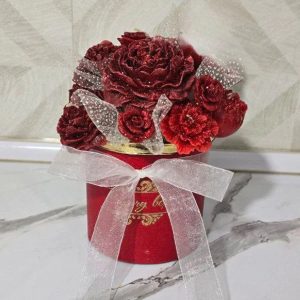 باکس شمع گل‌های دست‌ساز لومن ولوت شاخص
