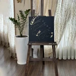 تابلو خط برجسته مشکی طلایی گالری لومن31