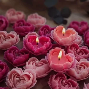 شمع دکوری مدل گل رز قلبی لومن شاخص