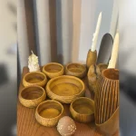 ظروف هفت سین عسلی مدل چوبی لومن 11