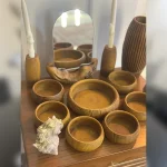 ظروف هفت سین عسلی مدل چوبی لومن 13