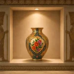 گلدان مسی نقاشی آب طلا مدل 1 لومن شاخص