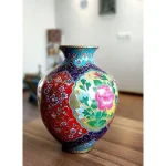 گلدان مسی نقاشی آب طلا مدل 12 لومن شاخص