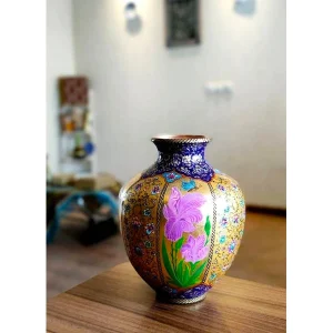 گلدان مسی نقاشی آب طلا مدل 13 لومن شاخص