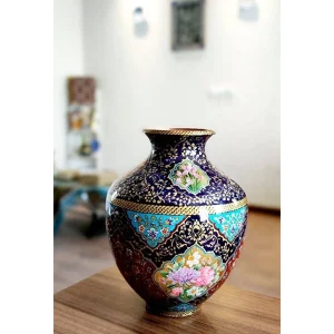 گلدان مسی نقاشی آب طلا مدل 16 لومن شاخص