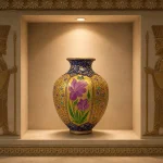 گلدان مسی نقاشی آب طلا مدل 2 لومن شاخص