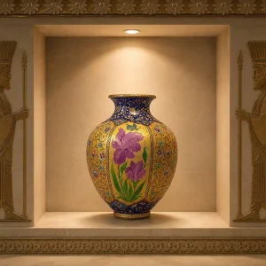 گلدان مسی نقاشی آب طلا مدل 2 لومن شاخص