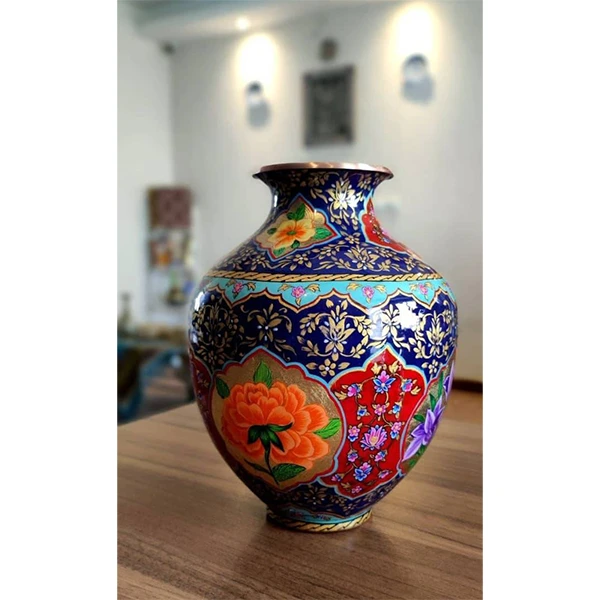 گلدان مسی نقاشی آب طلا مدل 20 لومن شاخص