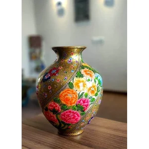 گلدان مسی نقاشی آب طلا مدل 5 لومن شاخص
