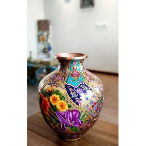 گلدان مسی نقاشی آب طلا مدل 8 لومن شاخص