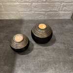 ست جاشمعی گرد مدرن رنگ مشکی طلایی لومن 11