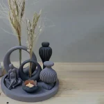 ست دکوری آنتیک 7 تیکه رنگ طوسی سورمه ایی لومن شاخص