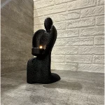 مجسمه فرشته وارمردار رنگ مشکی لومن 12